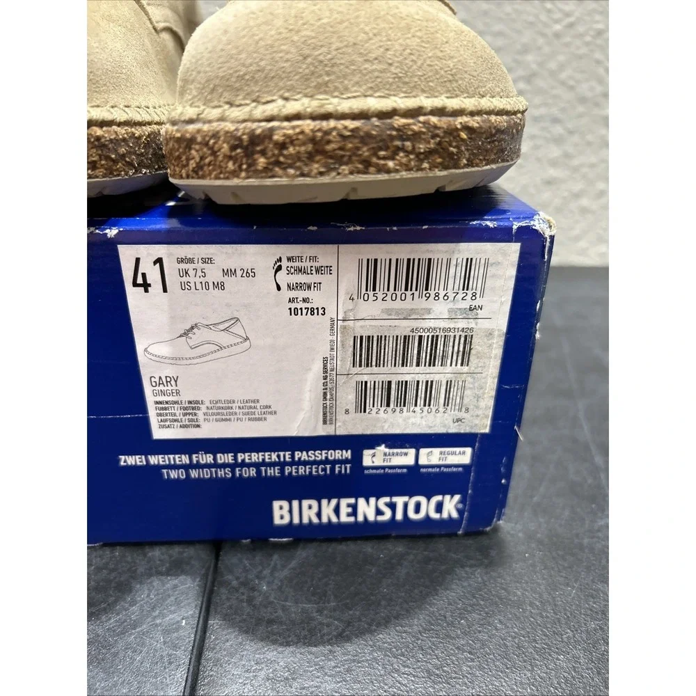 Birkenstock Gary Suede Ginger EU 41 US L10 M8 Womens Mens
